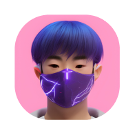 Team member avatar with purple hair
